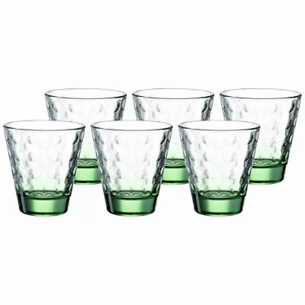 LEONARDO OPTIC Trinkglas klein 215 ml mit grünem Boden 6er Set Trinkgläser günstig online kaufen