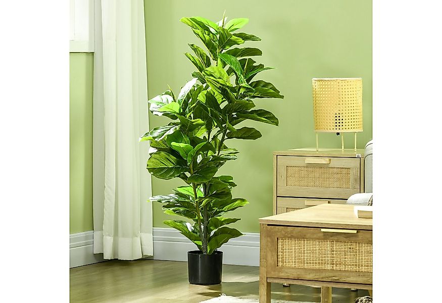 Kunstpflanze Kunstbaum für Wohnzimmer Ficus, HOMCOM, Höhe 110 cm, künstlich günstig online kaufen