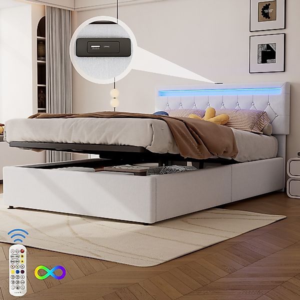 TavilaEcon Boxspringbett Polsterbett mit Bettkasten, höhenverstellbares günstig online kaufen