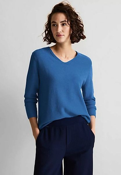 STREET ONE V-Ausschnitt-Pullover Street One Basic Pullover in Intense Gentl günstig online kaufen