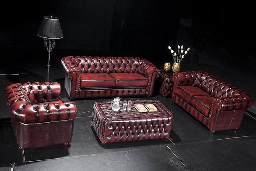Salottini Polstergarnitur Chesterfield Sofagarnitur 3/2/1 & Tisch Bolton Le günstig online kaufen