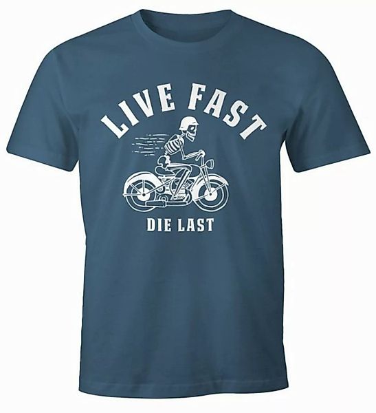 MoonWorks Print-Shirt Live Fast Die last Herren Spruch Fun T-Shirt Fun-Shir günstig online kaufen