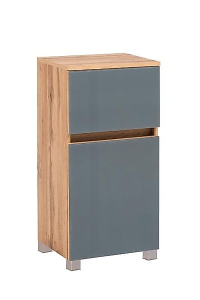 Unterschrank 40 HELSINKI von Held Möbel Wotan Eiche / Glas weiß günstig online kaufen
