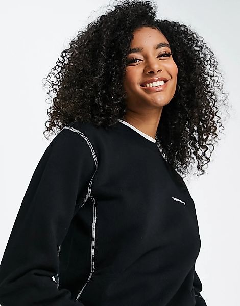Carhartt WIP – Locker geschnittenes Sweatshirt mit Kontrastnaht-Schwarz günstig online kaufen