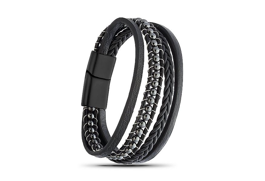 NAHLE Lederarmband Herren Lederarmband mit Hämatit Perlen (inkl. Schmuckbox günstig online kaufen