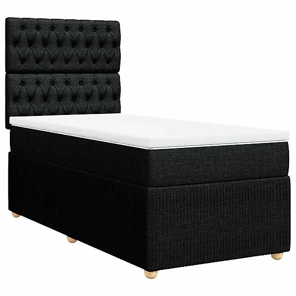 vidaXL Boxspringbett mit Matratze Schwarz 90x200 cm Stoff 3291948 günstig online kaufen