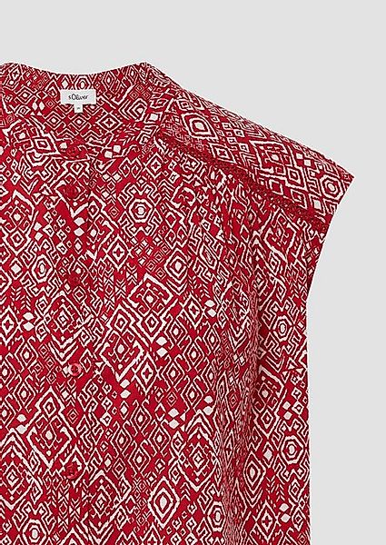 s.Oliver Blusentop Blusentop mit Raffung und Spitzen-Detail günstig online kaufen