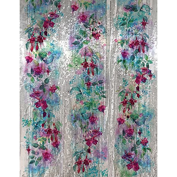 Marburg Vliestapete Blumen Crushed-Optik Modern 270 cm x 210 cm Silber günstig online kaufen