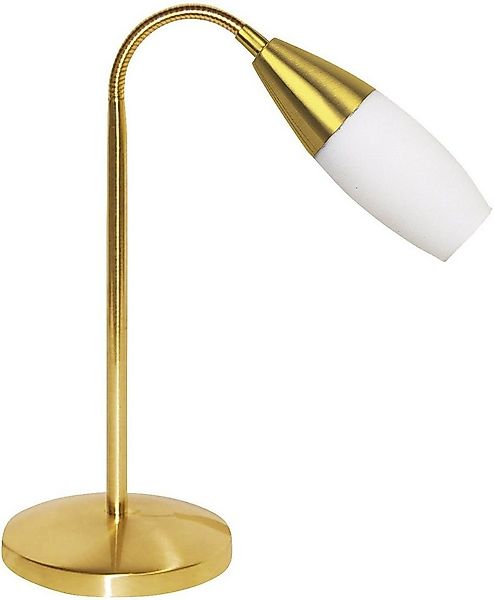 näve LED Tischleuchte Gola, LED wechselbar, Warmweiß, Messingleuchte mit LE günstig online kaufen