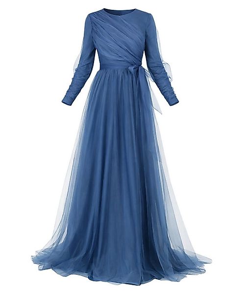 Modavitrini Tüllkleid Maxikleid langarm Abendkleid festlich elegant mit Gür günstig online kaufen