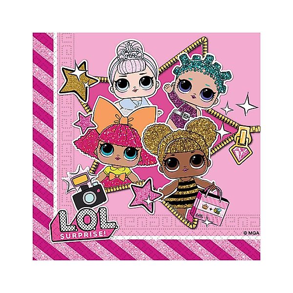 Procos Hängedekoration Servietten LOL Glitterati 20Stk/33x33cm günstig online kaufen