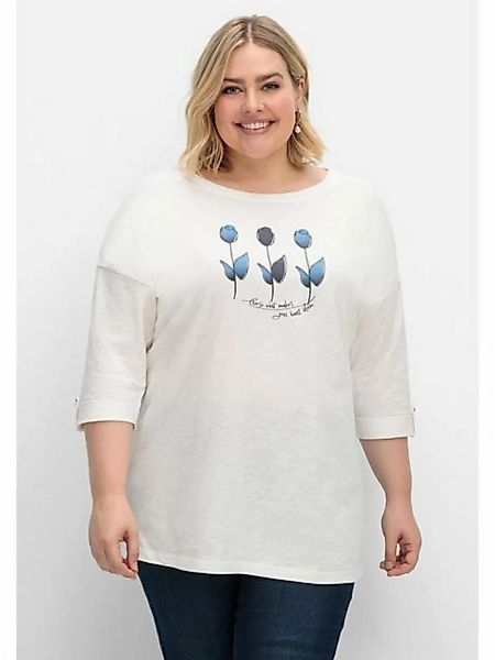 Sheego T-Shirt Große Größen mit Blumen-Frontdruck günstig online kaufen