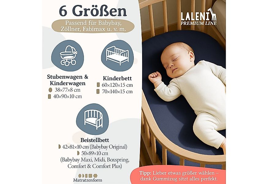 Laleni Spannbettlaken Premium für Beistellbett - Atmungsaktives Spannbetttu günstig online kaufen