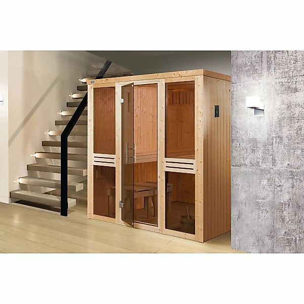 Weka Elementsauna Kaarina 2 Sparset 4,5 kW BioS Glastür günstig online kaufen