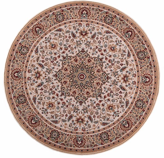 THEKO Wollteppich "Dolna - 859" rund 10 mm Höhe Kurzflor, reine Wolle, Orie günstig online kaufen