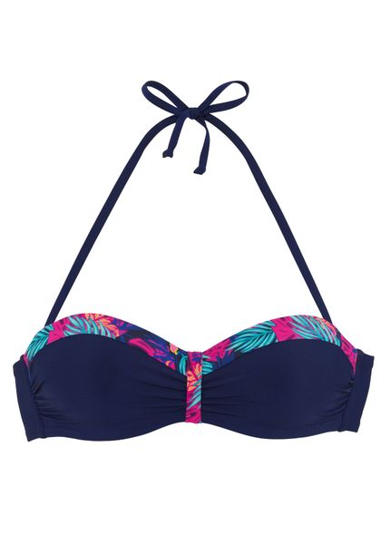 LASCANA Bügel-Bandeau-Bikini-Top Exotic, mit bedruckter Blende günstig online kaufen