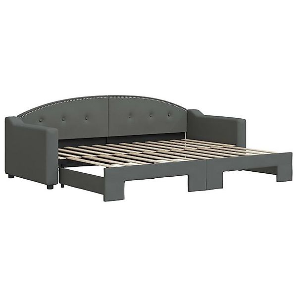 vidaXL Bett, Tagesbett Ausziehbar Dunkelgrau 80x200 cm Stoff günstig online kaufen