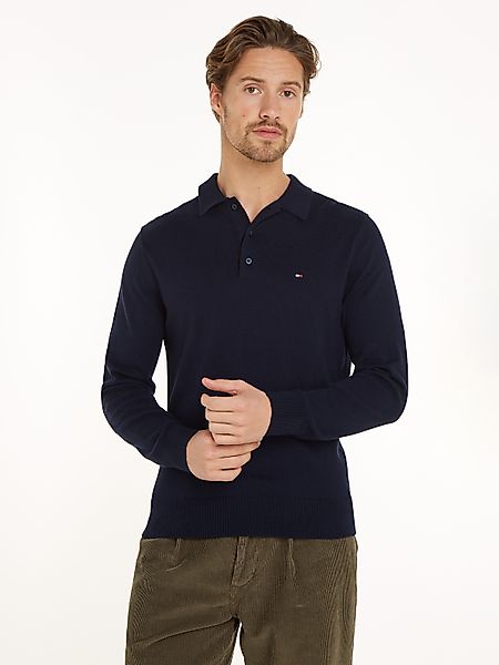 Tommy Hilfiger Polokragenpullover "PIMA ORG CTN CASHMERE LS POLO" Flag-Stic günstig online kaufen