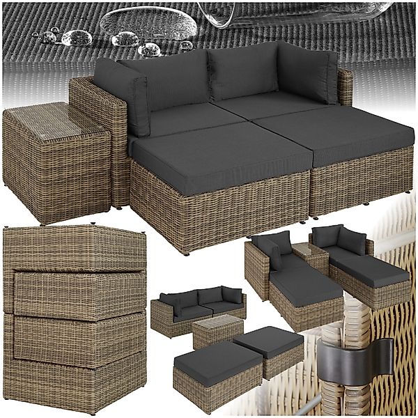 tectake Loungeset Rattan Lounge, (Set., 5-tlg), günstig online kaufen