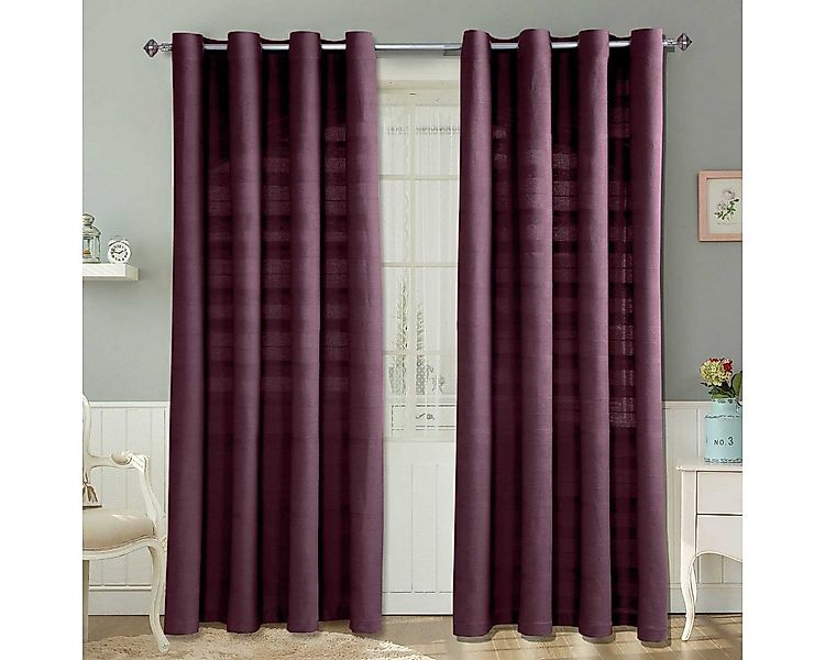 Homescapes Gardine Gardinen mit Ösen Rajput lila 2er Set, 182 x 167 cm günstig online kaufen