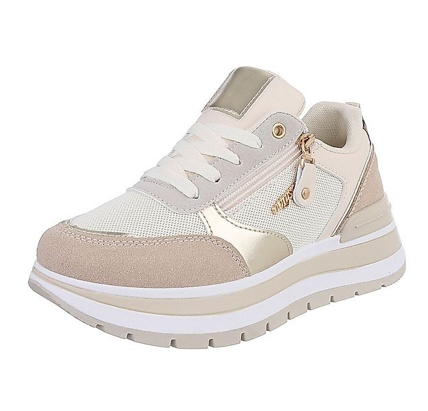 Ital-Design Moderne Sneakers für Damen mit gepolsterter Sohle und Zipper Sn günstig online kaufen