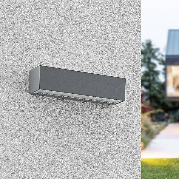 Arcchio LED-Außenwandlampe Lengo, 25 cm, 2-flg., grau, CCT günstig online kaufen
