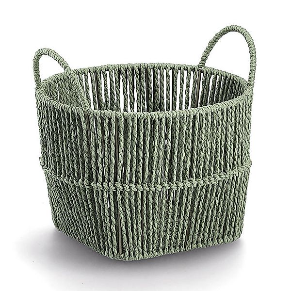 Zeller Present Aufbewahrungskorb, Papiergeflecht, salbei, ca. Ø 26 x 18 cm günstig online kaufen