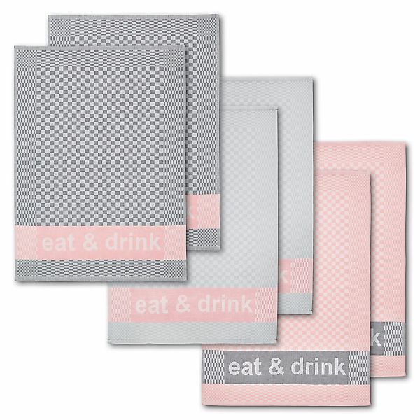 Dyckhoff Geschirrtuch "Eat & Drink, Maße je Tuch ca. 50x70 cm" mit drei ver günstig online kaufen