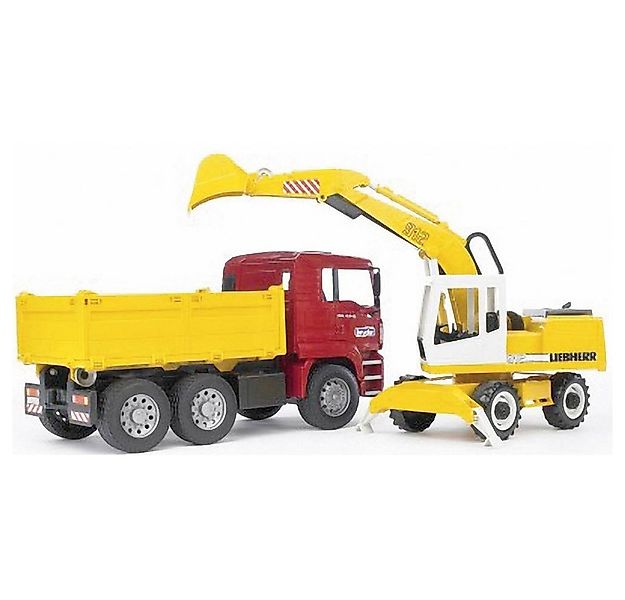 Bruder® Spielzeug-Landmaschine MAN TGA Kipplastwagen mit Liebherr Schaufelb günstig online kaufen