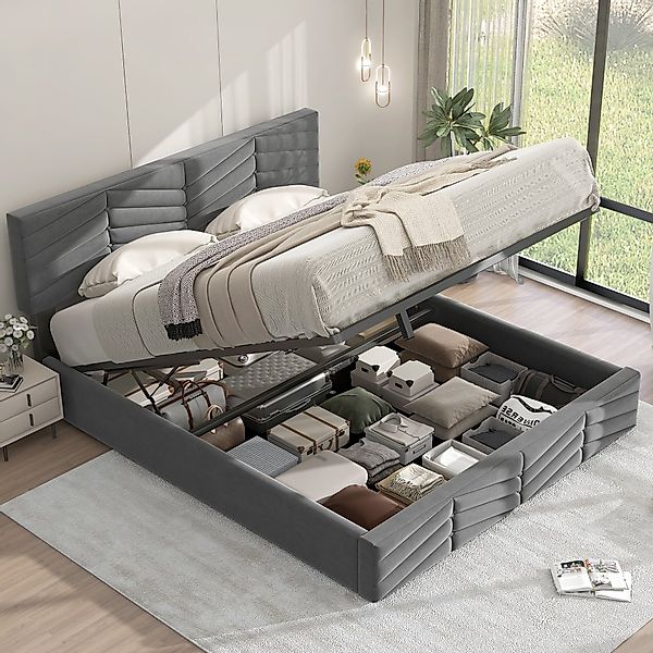REDOM Polsterbett Doppelbett Bett Stauraumbett Jugendbett günstig online kaufen