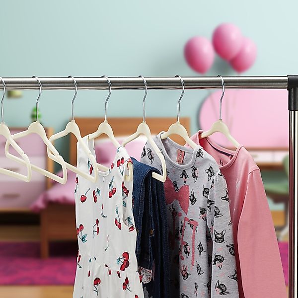 relaxdays Kleiderbügel 100 x Kinderkleiderbügel Samt günstig online kaufen