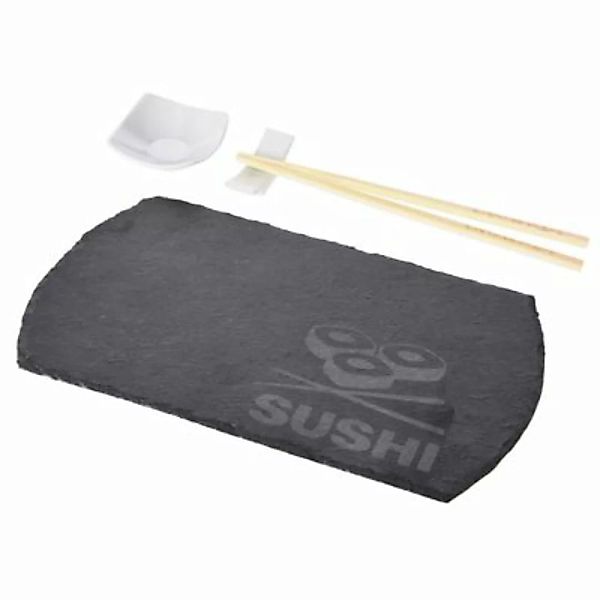 Neuetischkultur Sushi-Set 4-teilig Schiefer/Bambus/Keramik grau günstig online kaufen