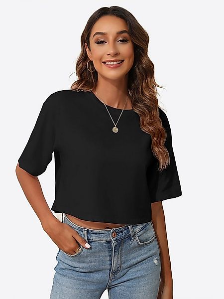 Imily Bela T-Shirt Damen Kurzarm Bauchfrei Top (Packung, 1-tlg., 1per-Pack) günstig online kaufen