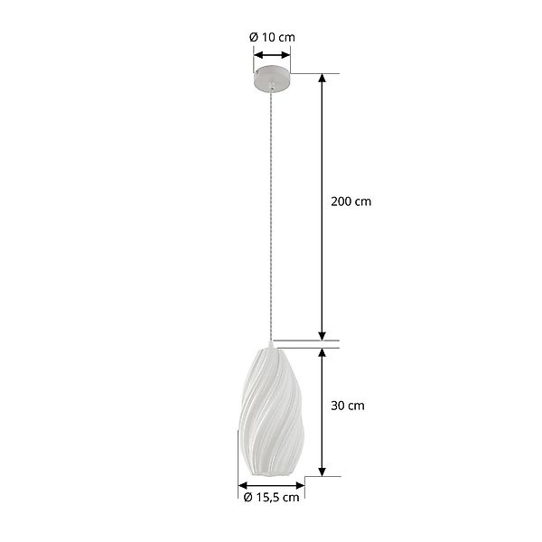Lindby Pendelleuchte Nuvia, Ø 15,5 cm, weiß, gedreht günstig online kaufen