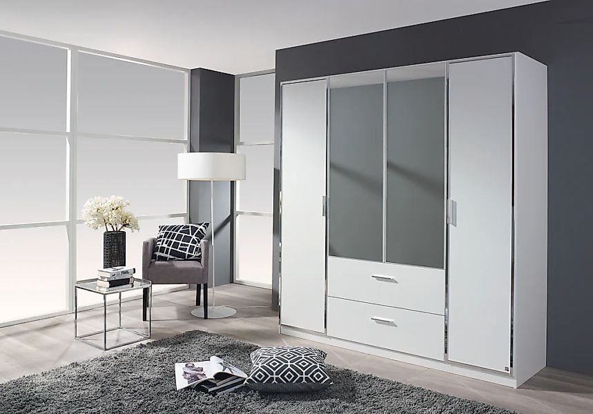 rauch Drehtürenschrank "Marl" mit eleganten Chromgriffen sowie Aufleistunge günstig online kaufen