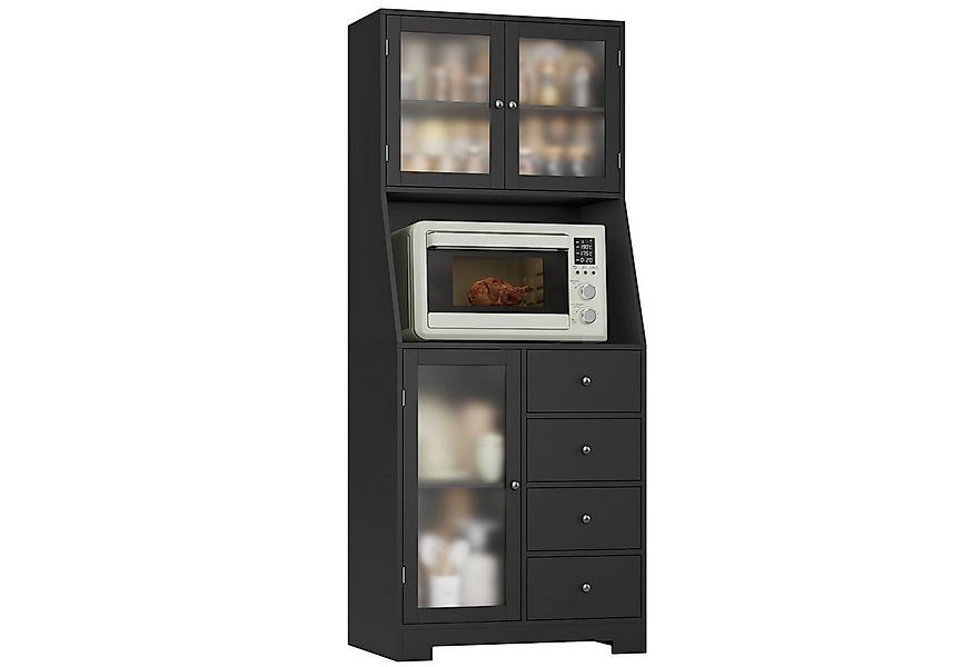 HOMECHO Küchenbuffet Küchenschrank mit Arbeitsplatte mit 3 Türen 4 Schublad günstig online kaufen