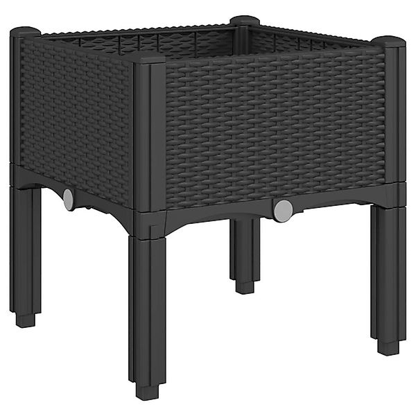 vidaXL Blumentopf Pflanzkasten mit Beinen Schwarz günstig online kaufen