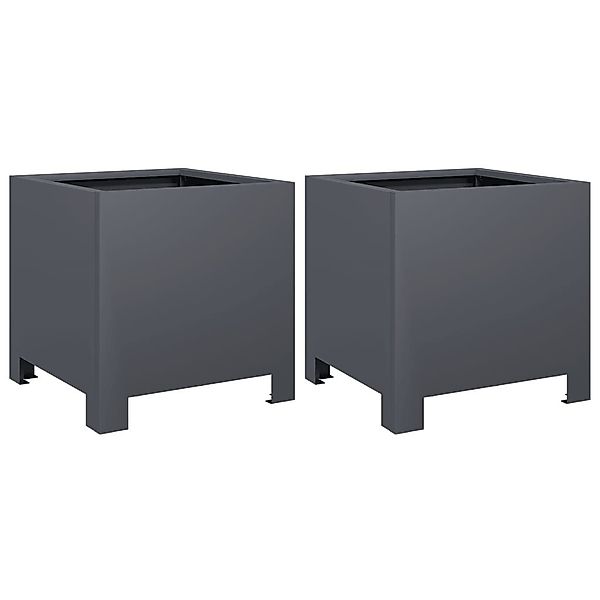 vidaXL Blumentopf Pflanzkübel 2 Stk. Anthrazit günstig online kaufen