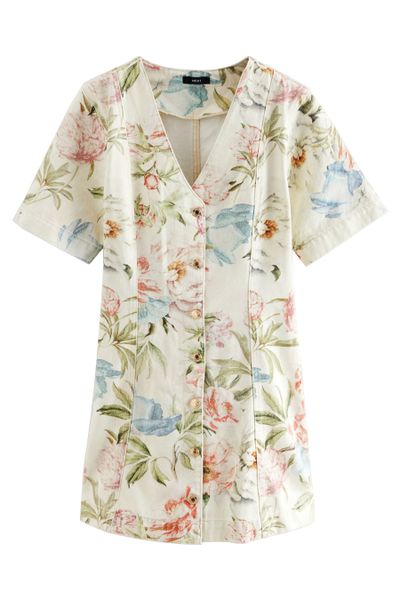 Next Jeanskleid Jeanskleid mit V-Ausschnitt (1-tlg) günstig online kaufen