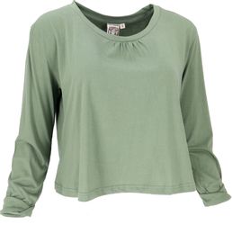 Guru-Shop Longsleeve Einfarbiges Basic Shirt, lockeres günstig online kaufen