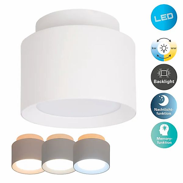 näve LED Deckenleuchte »Trimes« LED-Modul 1 Stk. warmweiß - kaltweiß rund, günstig online kaufen