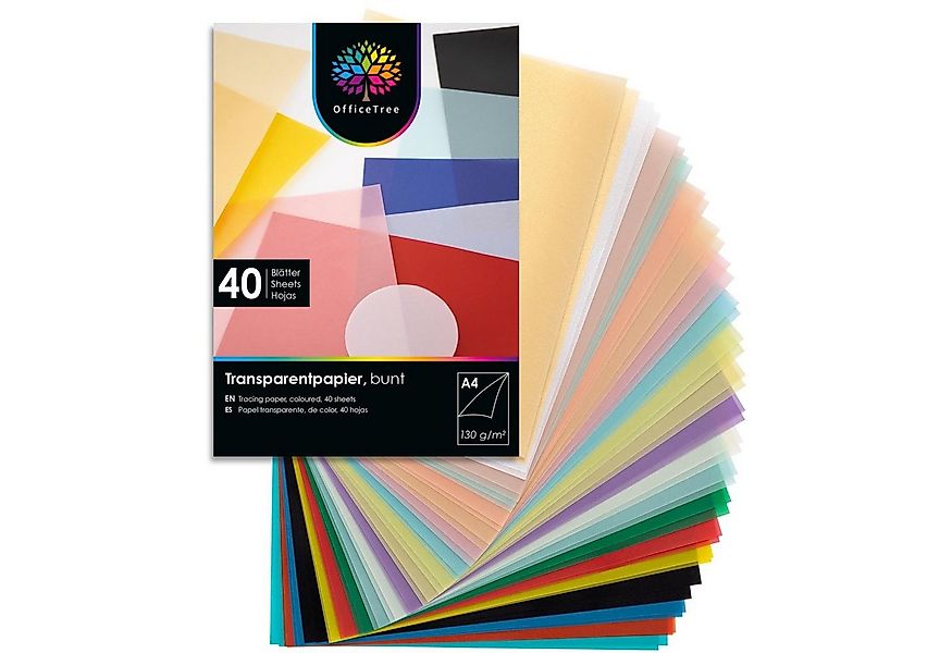 OfficeTree Transparentpapier Transparentpapier bunt, Buntes Transparentpapi günstig online kaufen