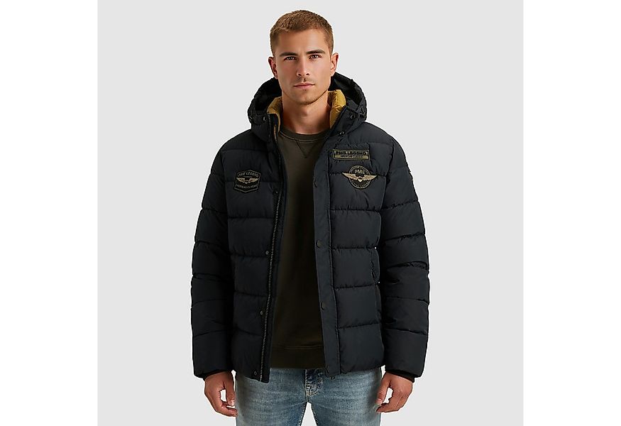 PME LEGEND Steppjacke mit Kapuze und Logo-Badges günstig online kaufen