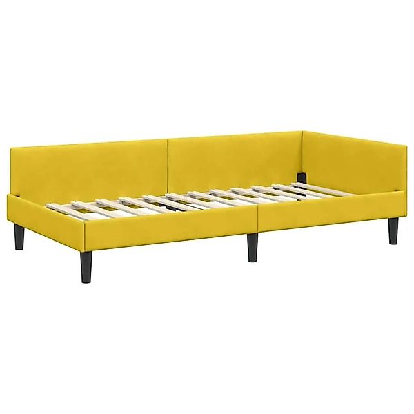 vidaXL Eckbettgestell mit Kopfteil Gelb 90 x 190 cm Stoff 42016150 günstig online kaufen