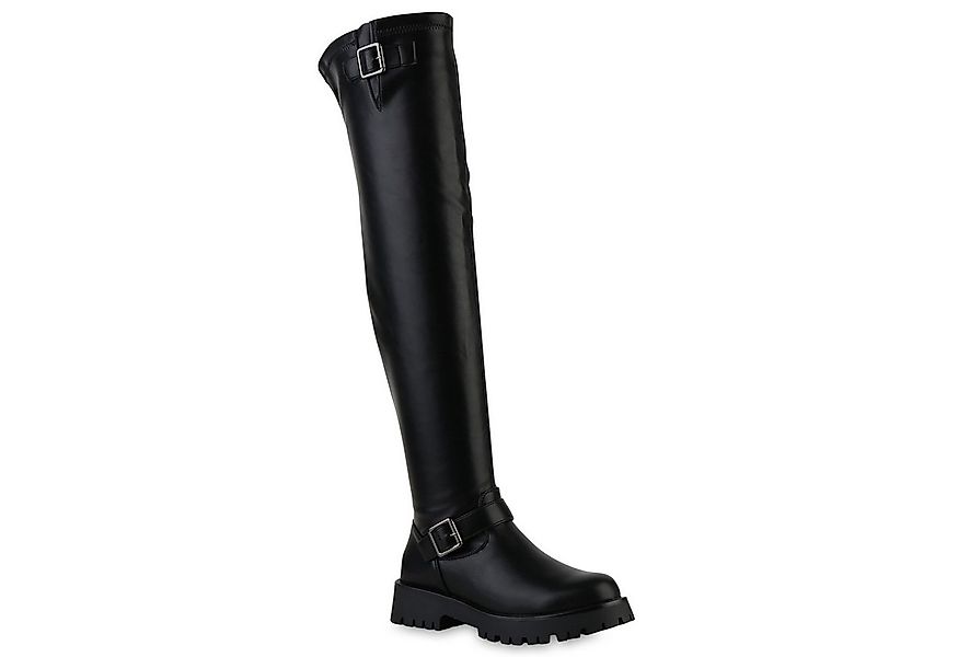 VAN HILL 841817 Overkneestiefel Damen Leicht Gefütterte Overknees Stiefel P günstig online kaufen
