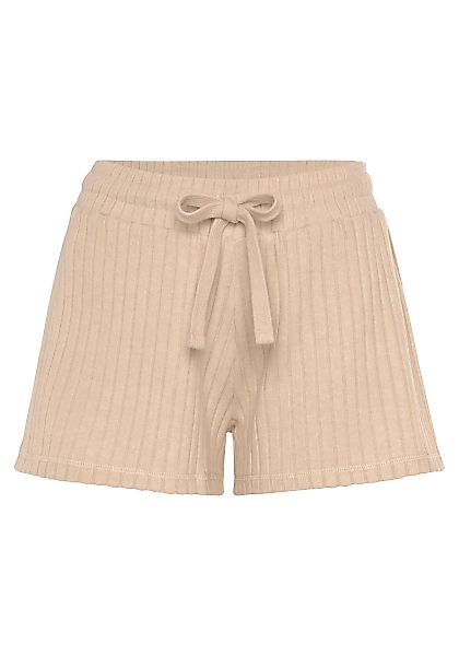LASCANA Shorts -Loungeshorts meliert in weicher Ripp-Qualität mit Bindeband günstig online kaufen