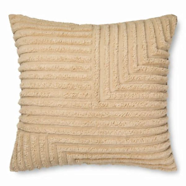 Kissen Crease Wool textil beige / 80 x 80 cm - Handgewebte, handgetuftete W günstig online kaufen