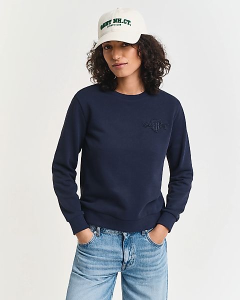 Gant Sweatshirt "REG TONAL SHIELD C-NECK SWEAT" Ton in Ton Stickerei, Rundh günstig online kaufen