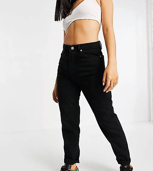 Missguided Petite – Riot – Schwarze Mom-Jeans mit hohem Bund aus recyceltem günstig online kaufen