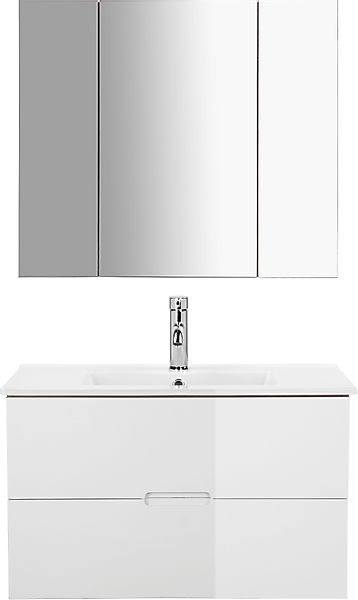 welltime Badmöbel-Set Lund Badmöbel Set Badschrank günstig online kaufen